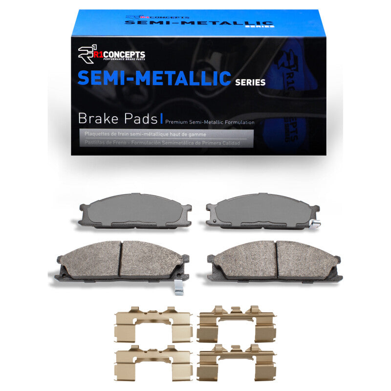 R1 Concepts R1 85-15 Nissan 720 DATSUN Front Semi Met Pads & Hardware Kit