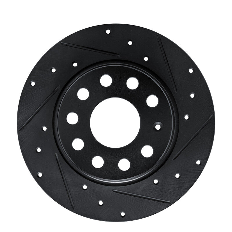 R1 Concepts R1 17-25 Audi Q2 (Mexico) Rear Right Drilled & Slotted Black Brake Rotor