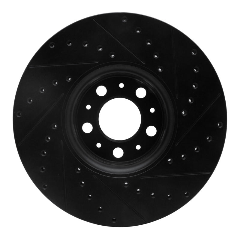 R1 Concepts R1 03-14 Volvo XC90 Front Left Drilled & Slotted Black Brake Rotor