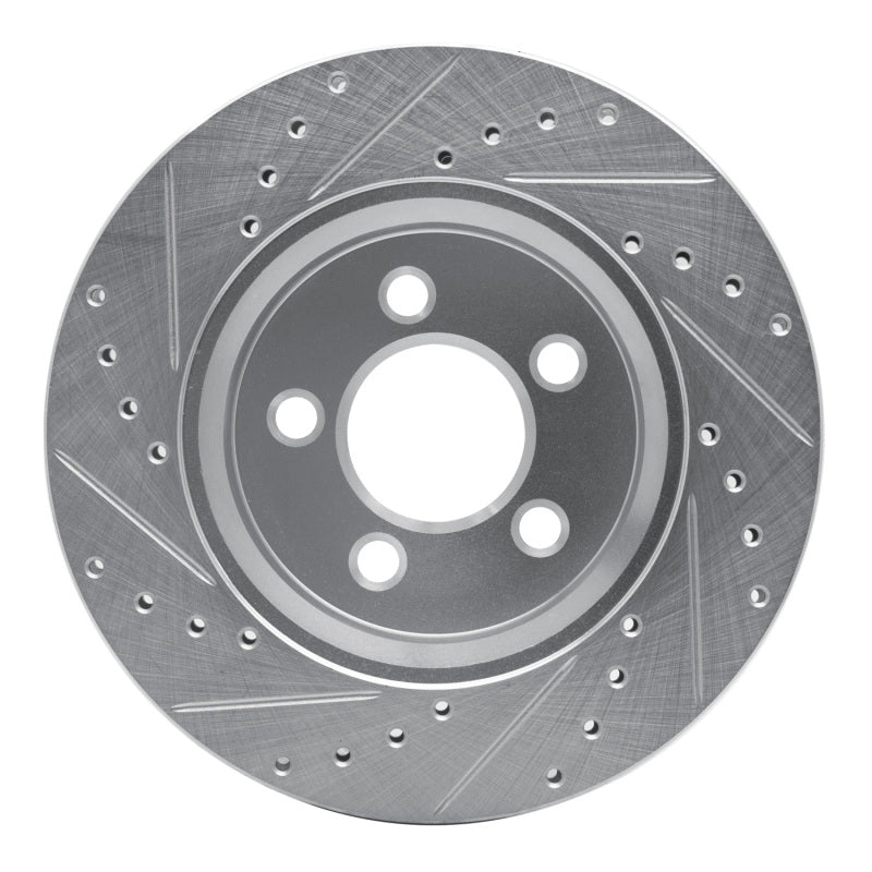 R1 Concepts R1 07-12 Dodge Nitro Front Right Drilled & Slotted Silver Brake Rotor