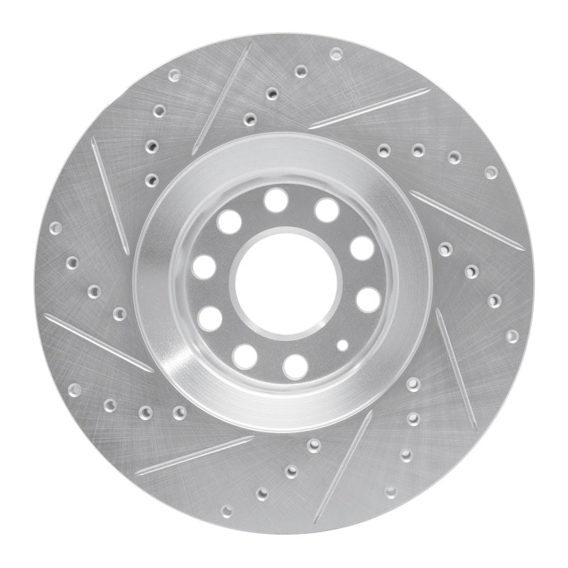 R1 Concepts R1 98-09 Audi A4 (USA/Canada) Front Right Drilled & Slotted Silver Brake Rotor