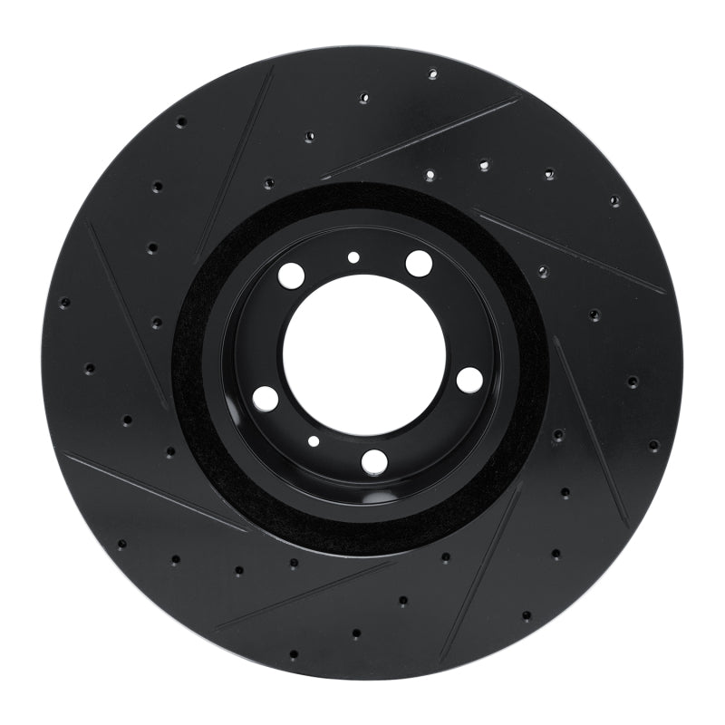 R1 Concepts R1 10-24 Audi RS e-Tron GT Right Front Drilled & Slotted Black Brake Rotor