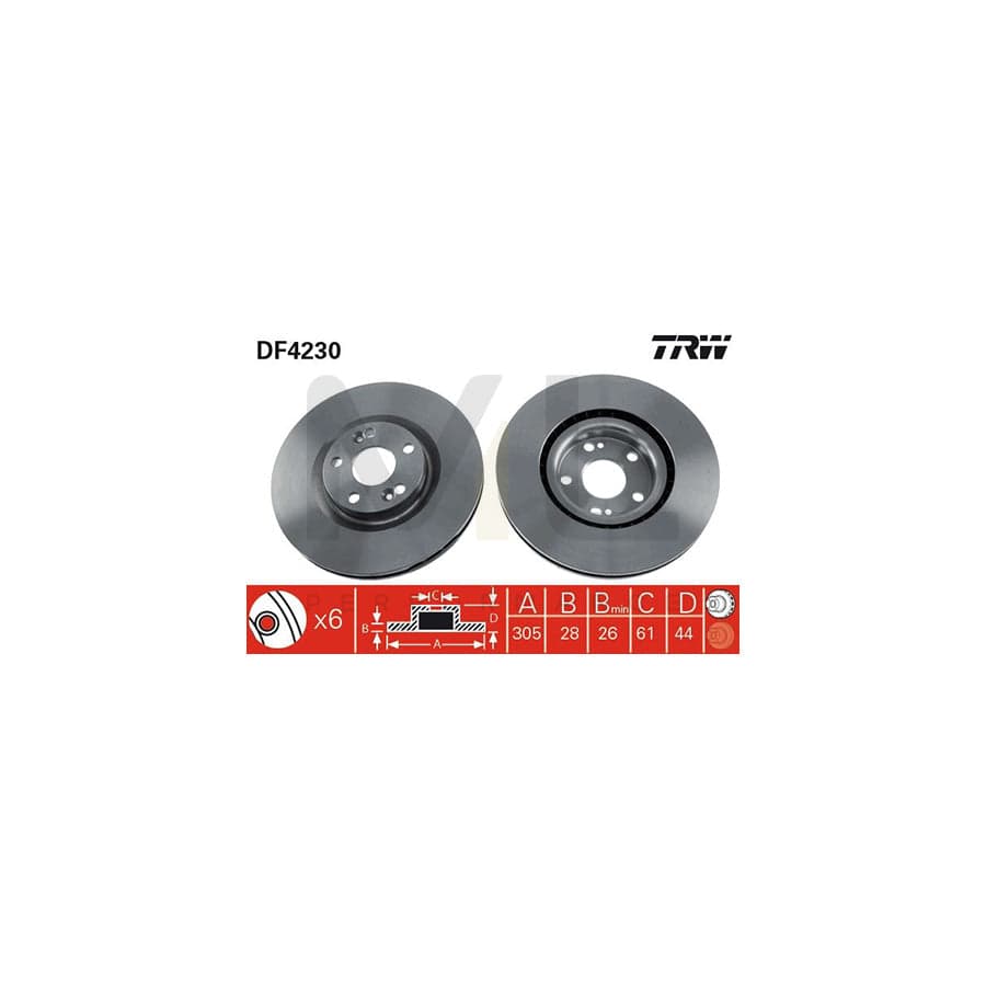 TRW DF4230 Brake Disc Vented, Painted | ML Performance Car Parts
