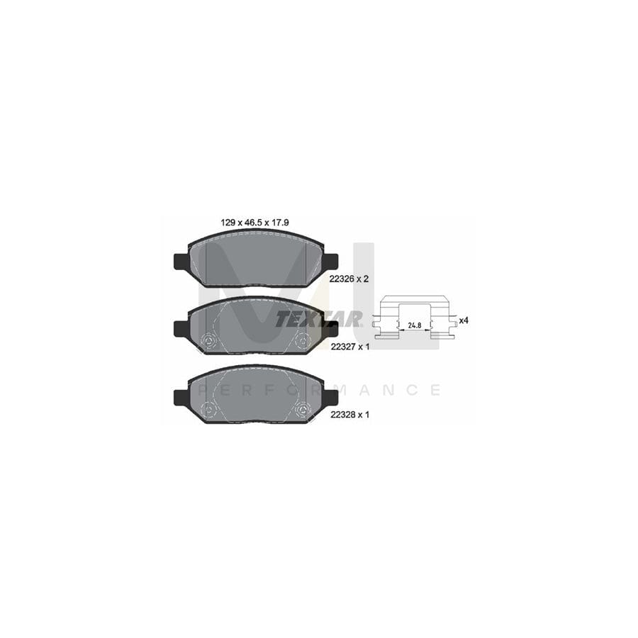 TEXTAR 2232601 Brake pad set with acoustic wear warning | ML Performance Car Parts