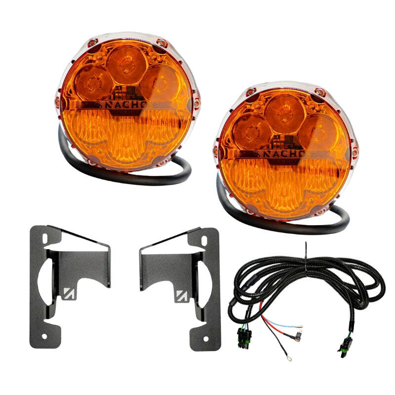 Nacho Offroad Technology Nacho Lighting Jeep JL/JT SAE Combo Amber Plug N Play Fog Light Kit (3pc Bumper Kit)