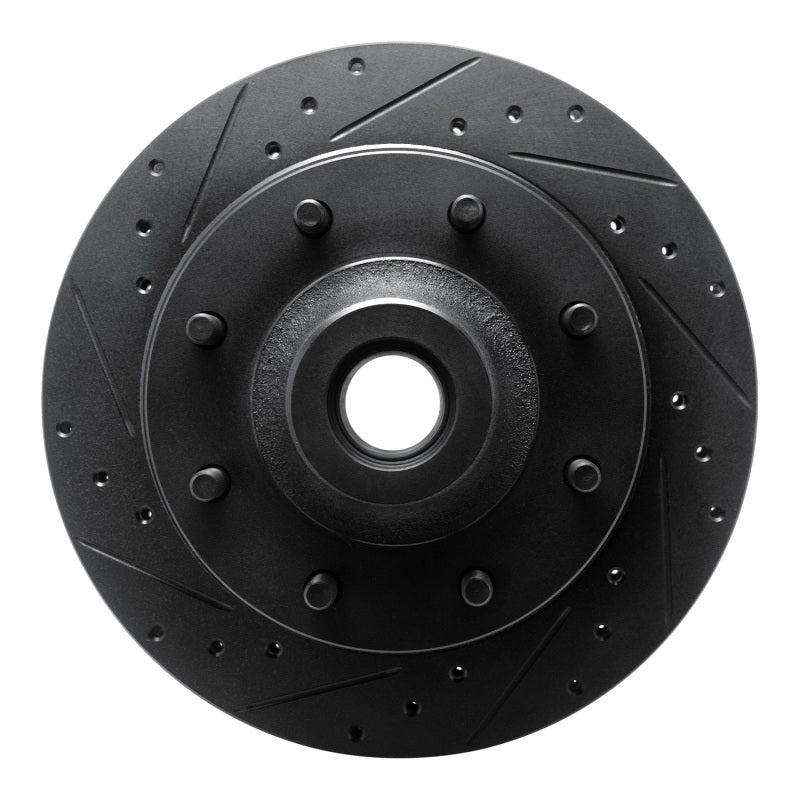 R1 Concepts R1 73-79 Ford F-250 2WD (Excl Super Duty) Front Left Drilled & Slotted Black Brake Rotor