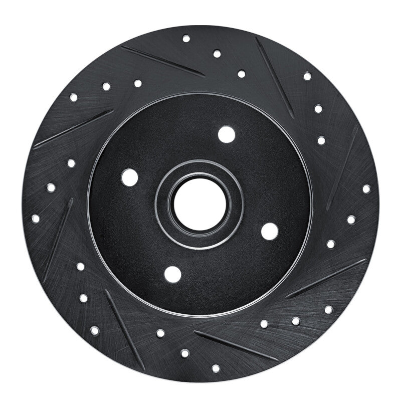 R1 Concepts R1 84-87 Nissan Maxima Rear Right Drilled & Slotted Black Brake Rotor