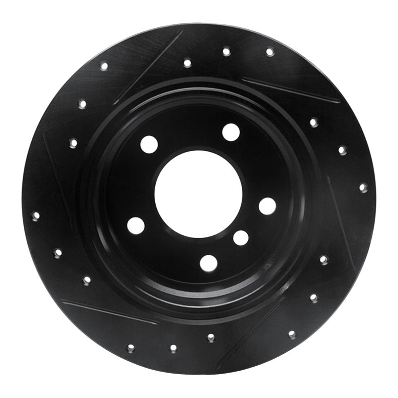 R1 Concepts R1 96-02 BMW Z3 Rear Right Drilled & Slotted Black Brake Rotor