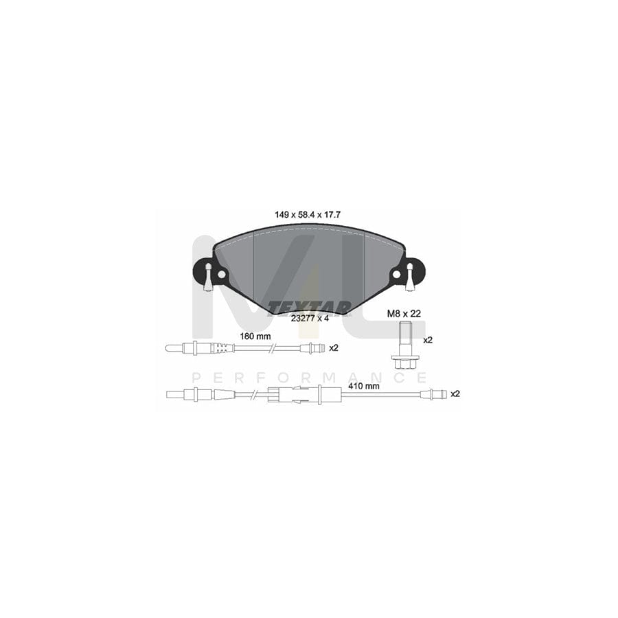 TEXTAR 2327701 Brake pad set for CITRO?N C5 incl. wear warning contact, with brake caliper screws | ML Performance Car Parts
