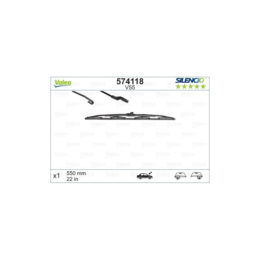 Valeo Silencio, Silencio Conventional Single 574118 Wiper Blade | ML Performance US Car Parts