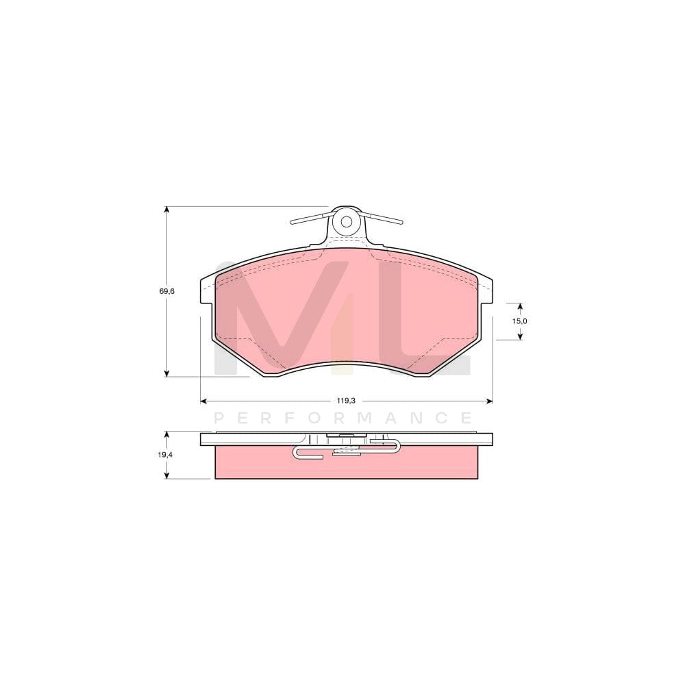 TRW Gdb854 Brake Pad Set Not Prepared For Wear Indicator | ML Performance Car Parts