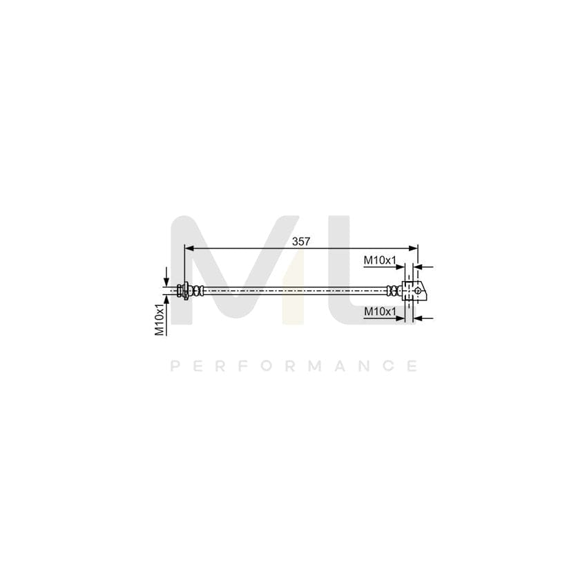 BOSCH 1 987 481 719 Brake Hose 357mm, M10x1 | ML Performance Car Parts
