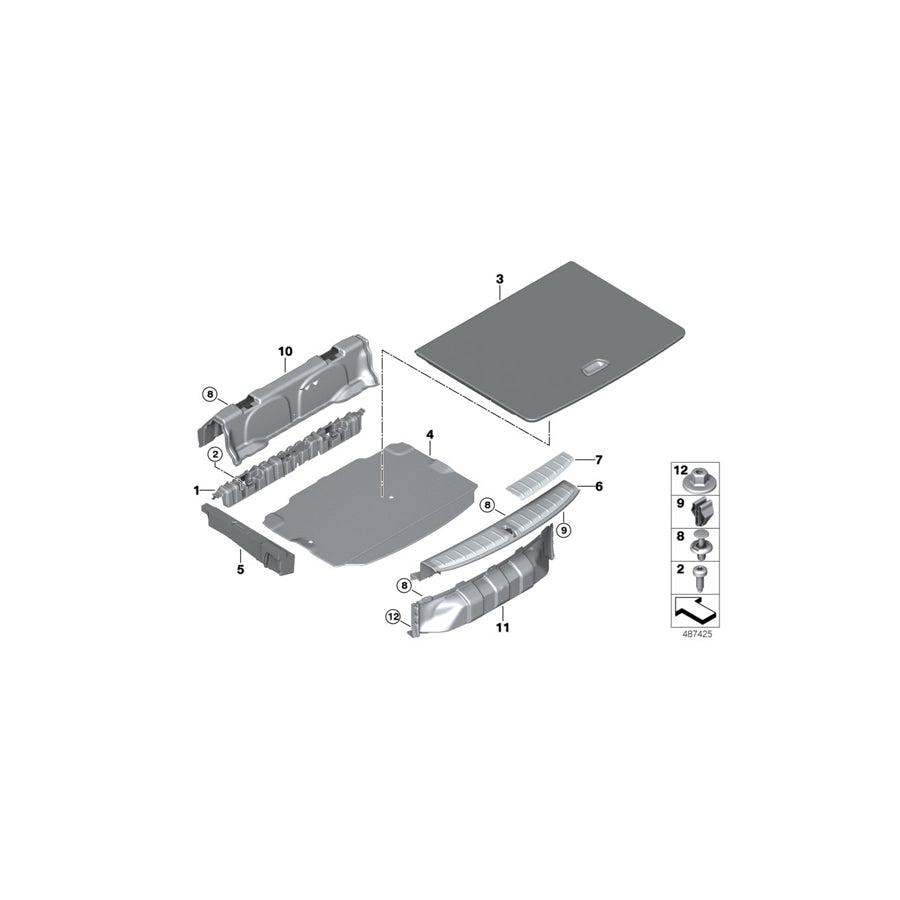 Genuine BMW 51477437335 F39 Trim Panel, Trunk Floor (Inc. X2 18dX, X2 20i & X2 25iX) | ML Performance US Car Parts