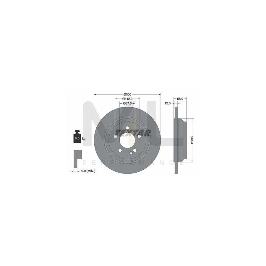 TEXTAR PRO 92272703 Brake Disc Solid, Coated, without wheel hub, without wheel studs | ML Performance Car Parts