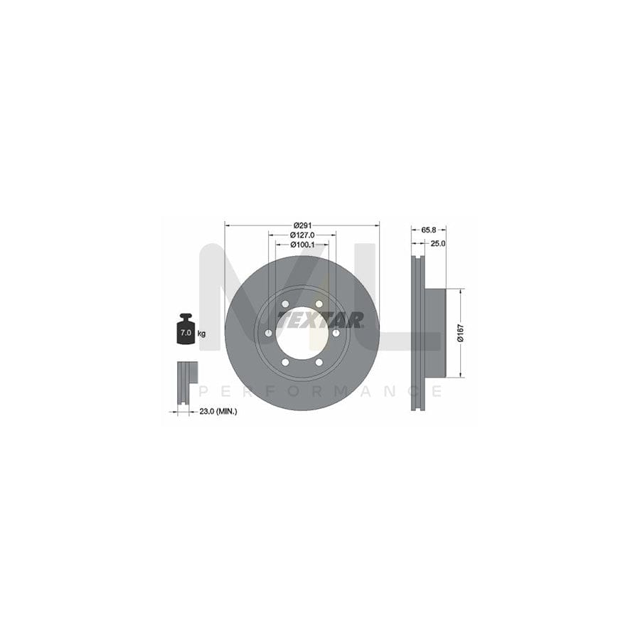 TEXTAR 92082700 Brake Disc for TOYOTA 4Runner (_N1_) Internally Vented, without wheel hub, without wheel studs | ML Performance Car Parts