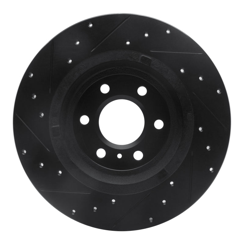 R1 Concepts R1 11-15 VPG MV-1 Rear Right Drilled & Slotted Black Brake Rotor