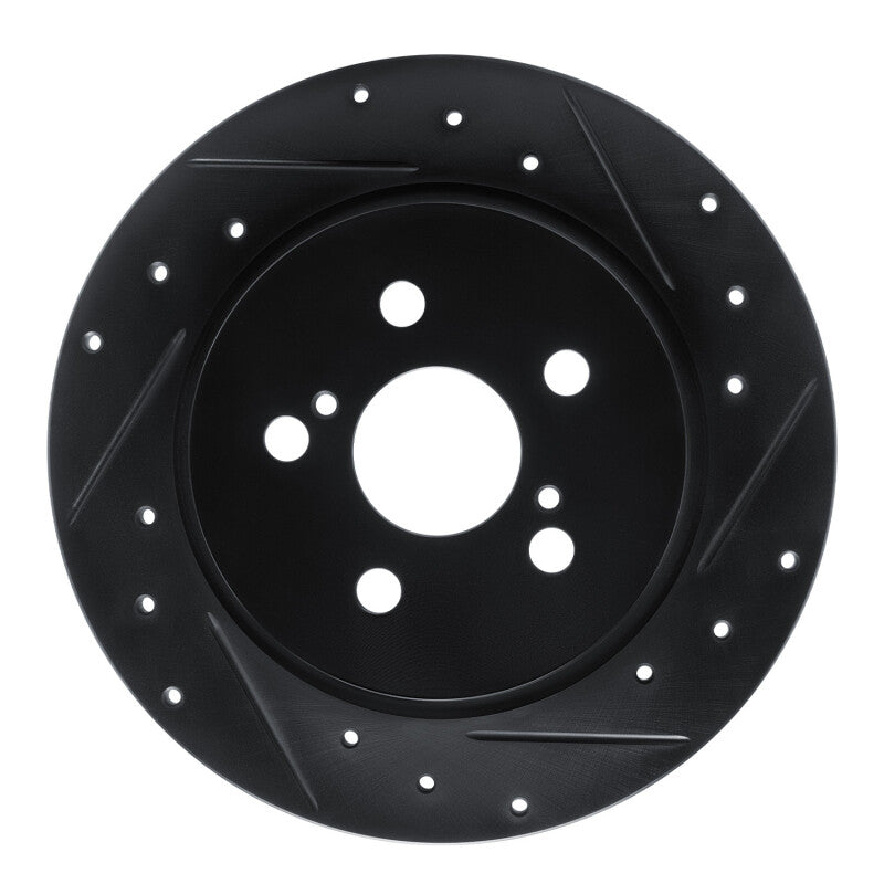 R1 Concepts R1 09-15 Toyota Corolla (Mexico) Rear Right Drilled & Slotted Black Brake Rotor