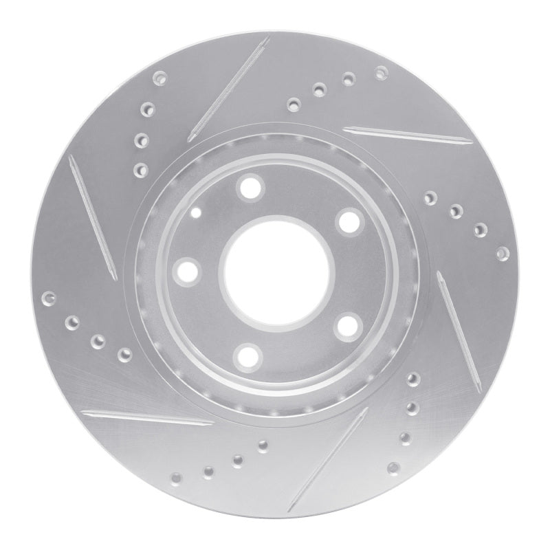 R1 Concepts R1 14-24 Mazda 3 Front Right Drilled & Slotted Silver Brake Rotor