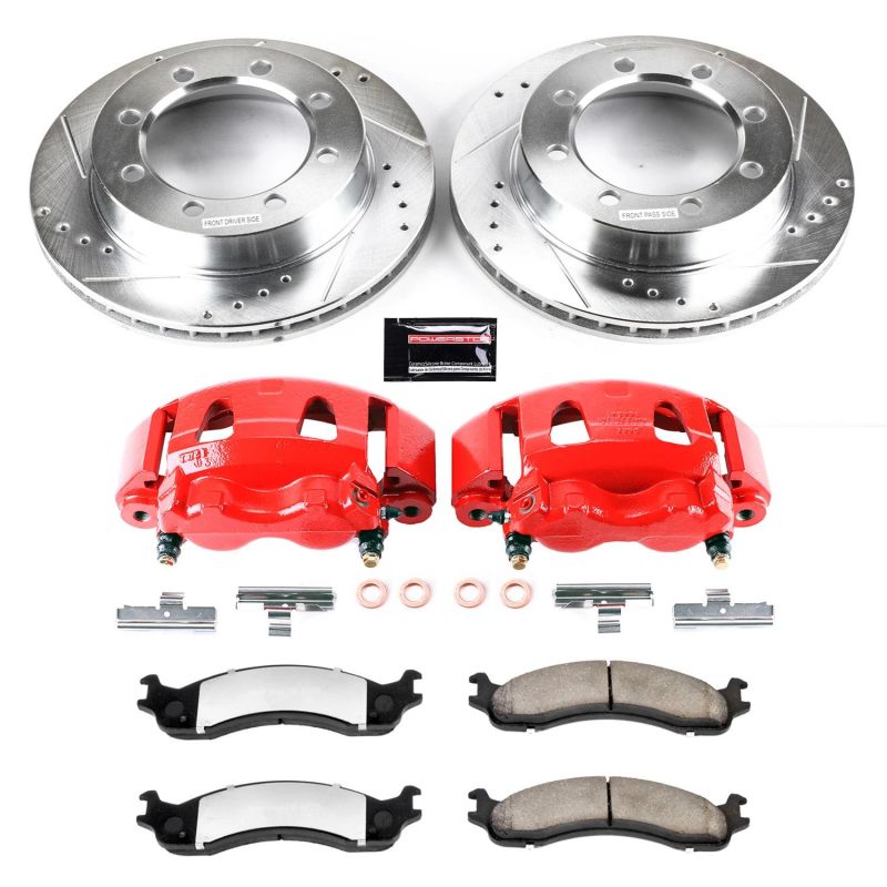 PowerStop Power Stop 95-97 Ford F-350 Front Z36 Truck & Tow Kit w/Cals