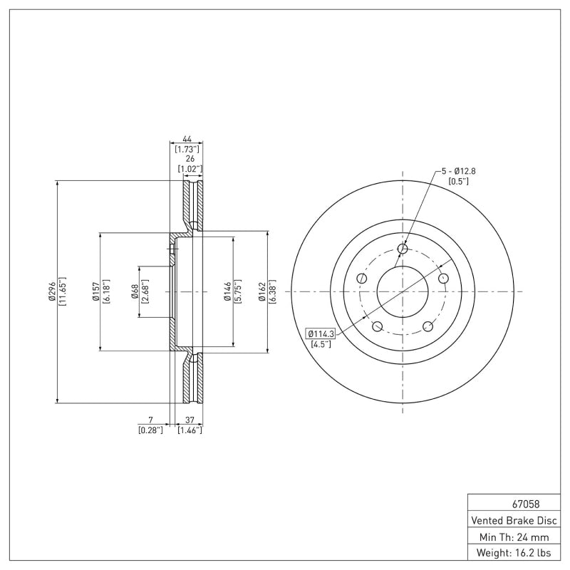 DFC 07-15 Nissan Rogue Front GeoSPEC Coated Rotor