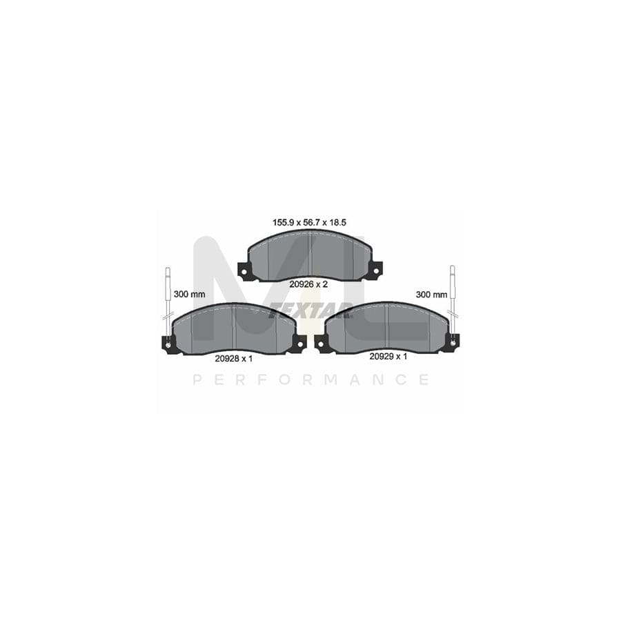 TEXTAR 2092602 Brake pad set with integrated wear warning contact | ML Performance Car Parts