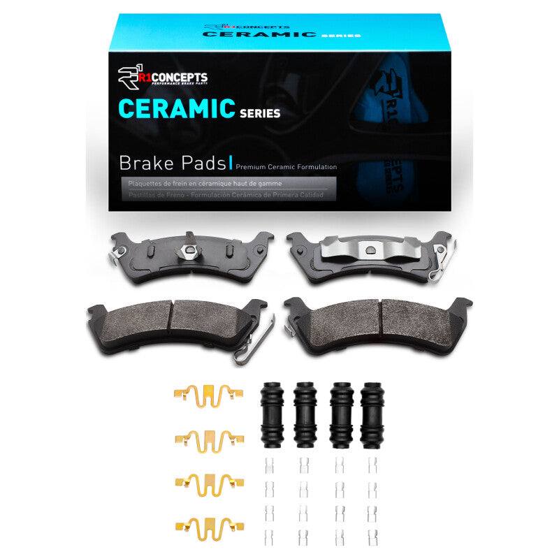 R1 Concepts R1 93-98 Jeep Grand Cherokee Rear Ceramic Pads & Hardware Kit