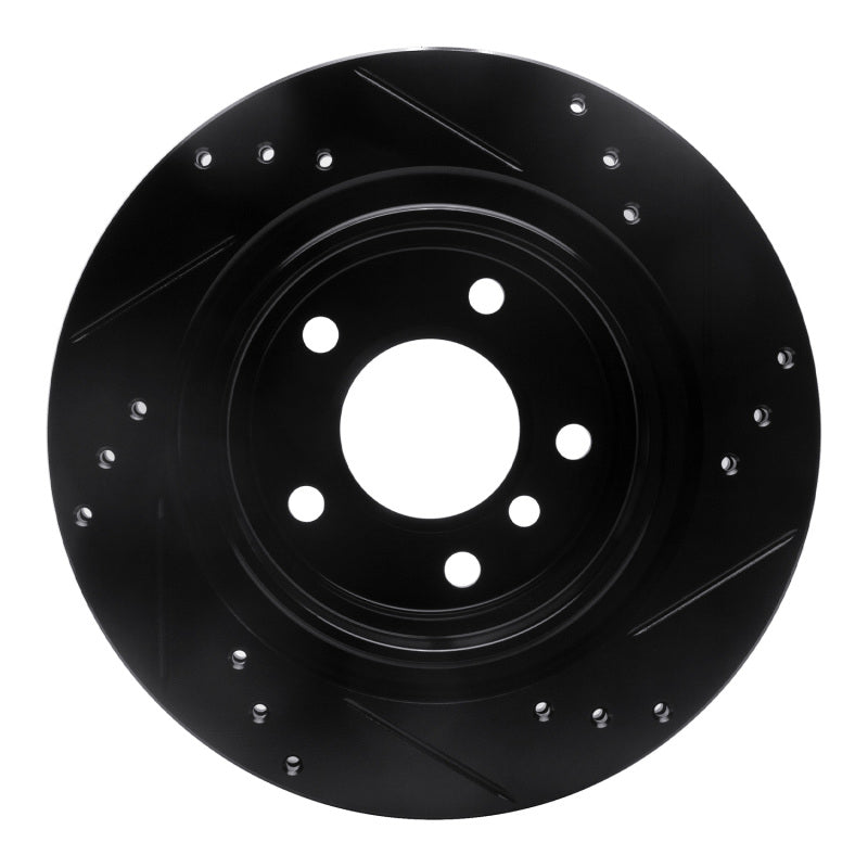 R1 Concepts R1 03-08 BMW Z4 Rear Left Drilled & Slotted Black Brake Rotor