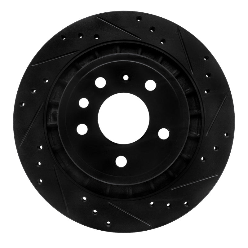 R1 Concepts R1 02-10 Saab 9-5 Rear Right Drilled & Slotted Black Brake Rotor