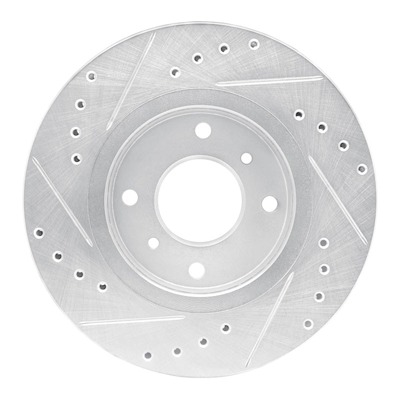 R1 Concepts R1 90-92 Infiniti M30 Front Right Drilled & Slotted Silver Brake Rotor
