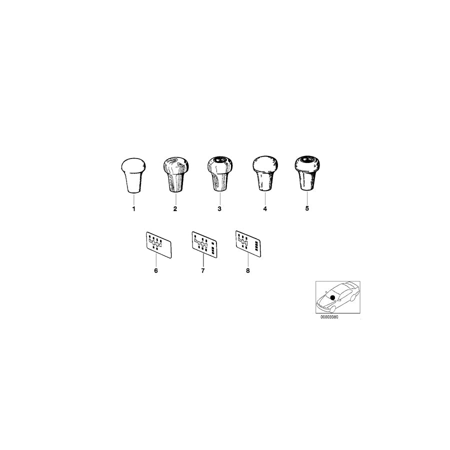 Genuine BMW 51141811705 E12 E23 E21 Label "Gear Shift Pattern" (Inc. 533i) | ML Performance US Car Parts