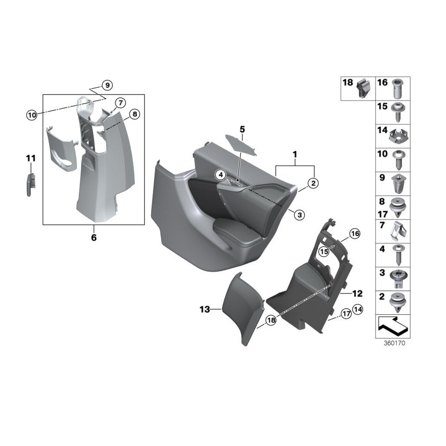 Genuine BMW 51477362583 Lateral Trim Panel Rear Left CASSIA (Inc. i3 60Ah, i3s 120Ah Rex & i3s 94Ah) | ML Performance US Car Parts