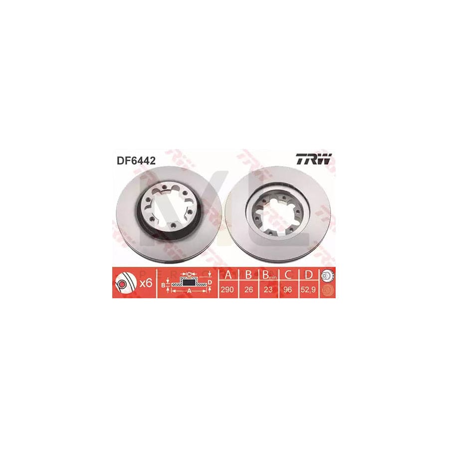 TRW DF6442 Brake Disc Vented | ML Performance Car Parts