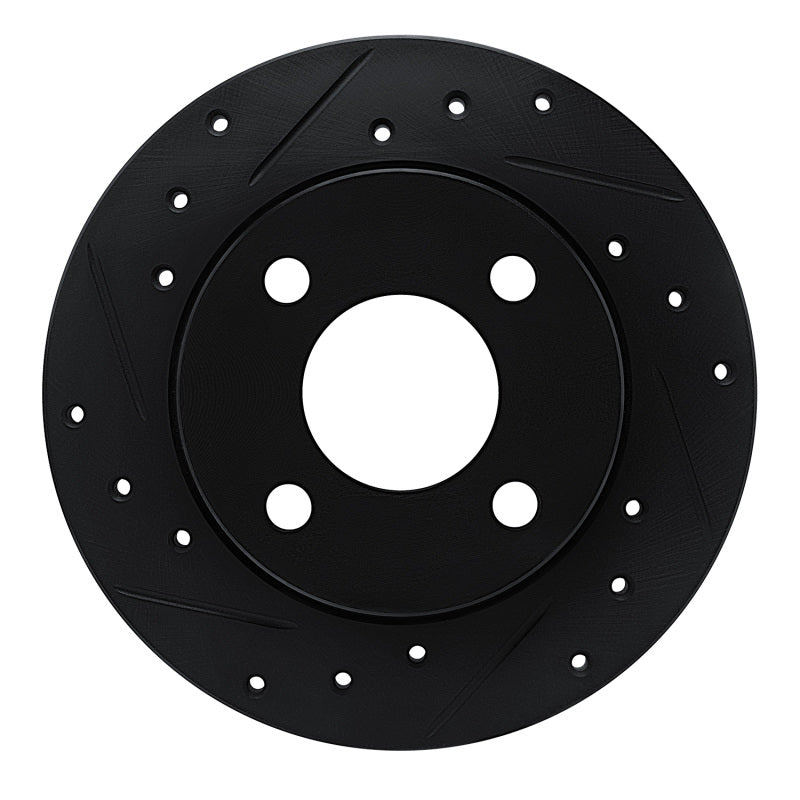 R1 Concepts R1 78-90 Dodge Omni Front Left Drilled & Slotted Black Brake Rotor