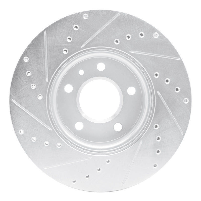 R1 Concepts R1 13-25 Cadillac ATS Front Right Drilled & Slotted Silver Brake Rotor