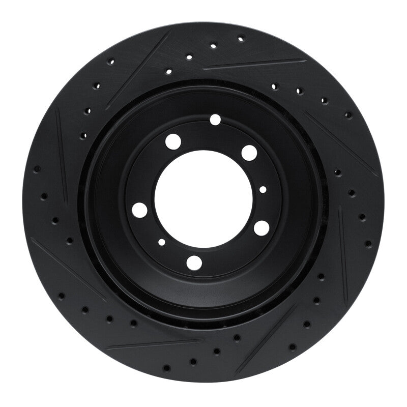 R1 Concepts R1 -23 Porsche Cayenne Rear Right Drilled & Slotted Black Brake Rotor