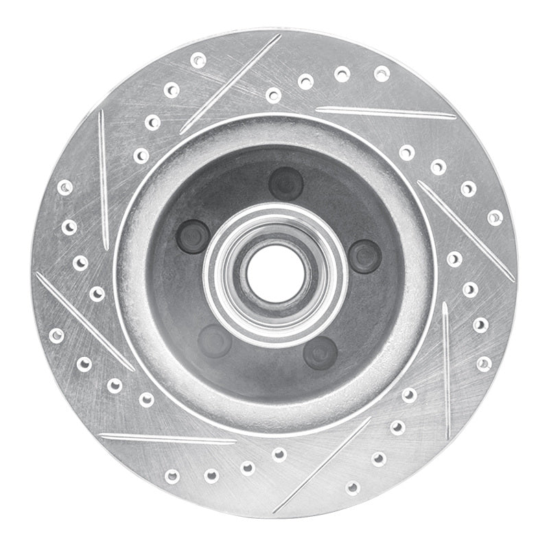 R1 Concepts R1 1987-1990 Dodge Dakota RWD Front Right Drilled & Slotted Silver Brake Rotor
