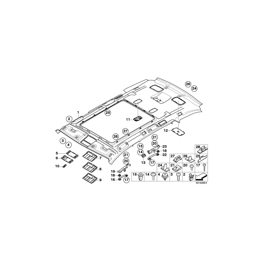 Genuine BMW 51447139333 F02 F01 E61 Clip, Headlining WEISS (Inc. M550dX) | ML Performance US Car Parts