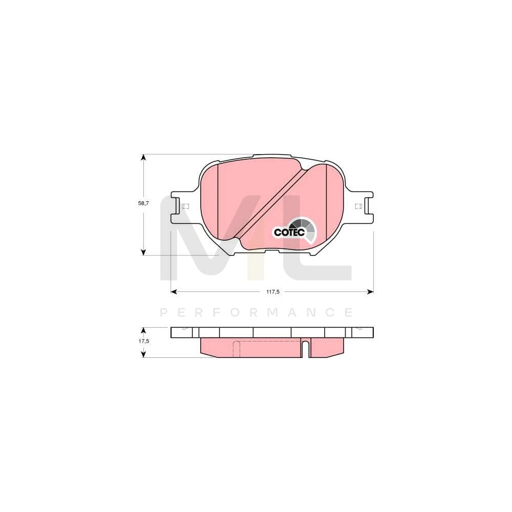 TRW Cotec Gdb3316 Brake Pad Set Not Prepared For Wear Indicator | ML Performance Car Parts