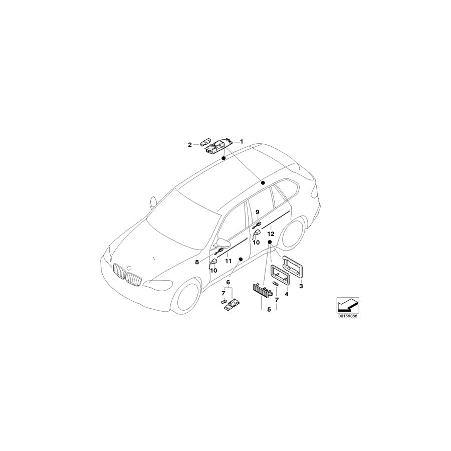Genuine BMW 63316972971 E70 Interior Reading Light Rear Left SCHWARZ (Inc. X5 M50dX, X5 35dX & X5 50iX) | ML Performance US
