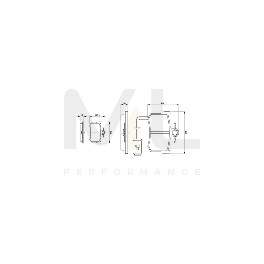Bosch 0986424013 Brake Pad Set For Honda Legend I Saloon (Hs, Ka) BP005 | ML Performance Car Parts