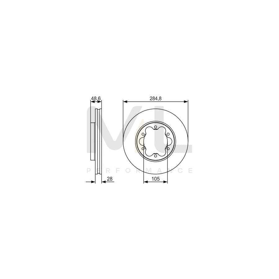 BOSCH 0 986 479 R27 Brake Disc for TOYOTA HIACE Vented, Oiled | ML Performance Car Parts