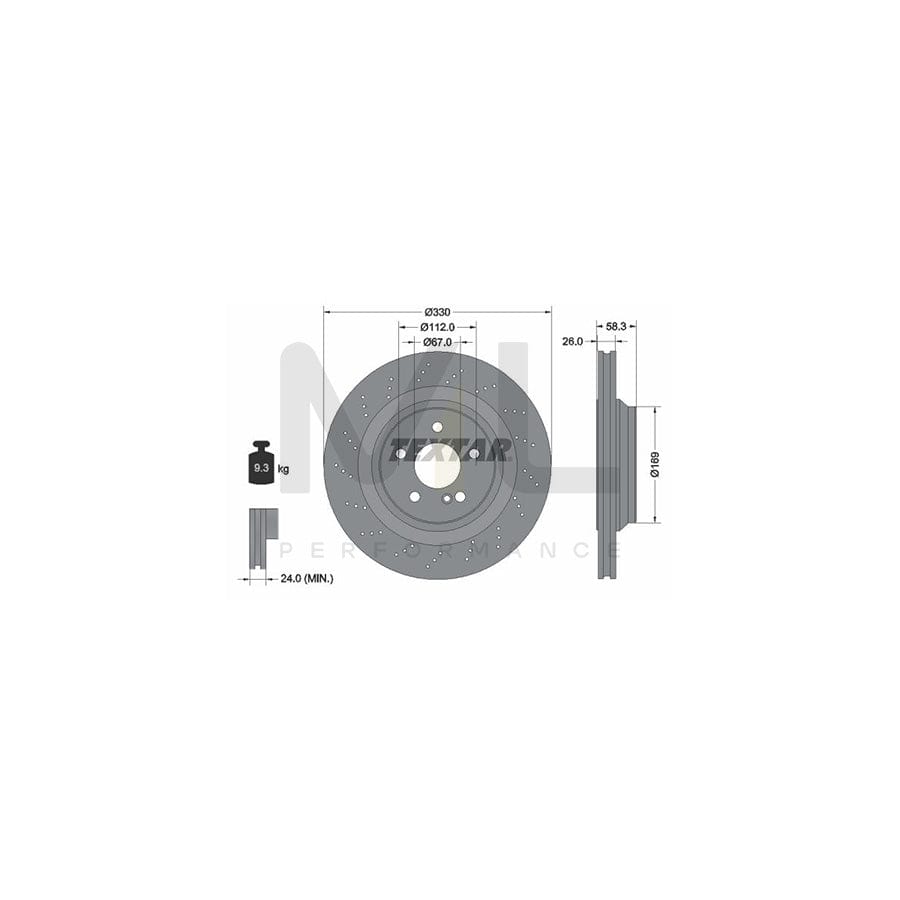 TEXTAR 92120400 Brake Disc Internally Vented, Perforated, without wheel hub, without wheel studs | ML Performance Car Parts