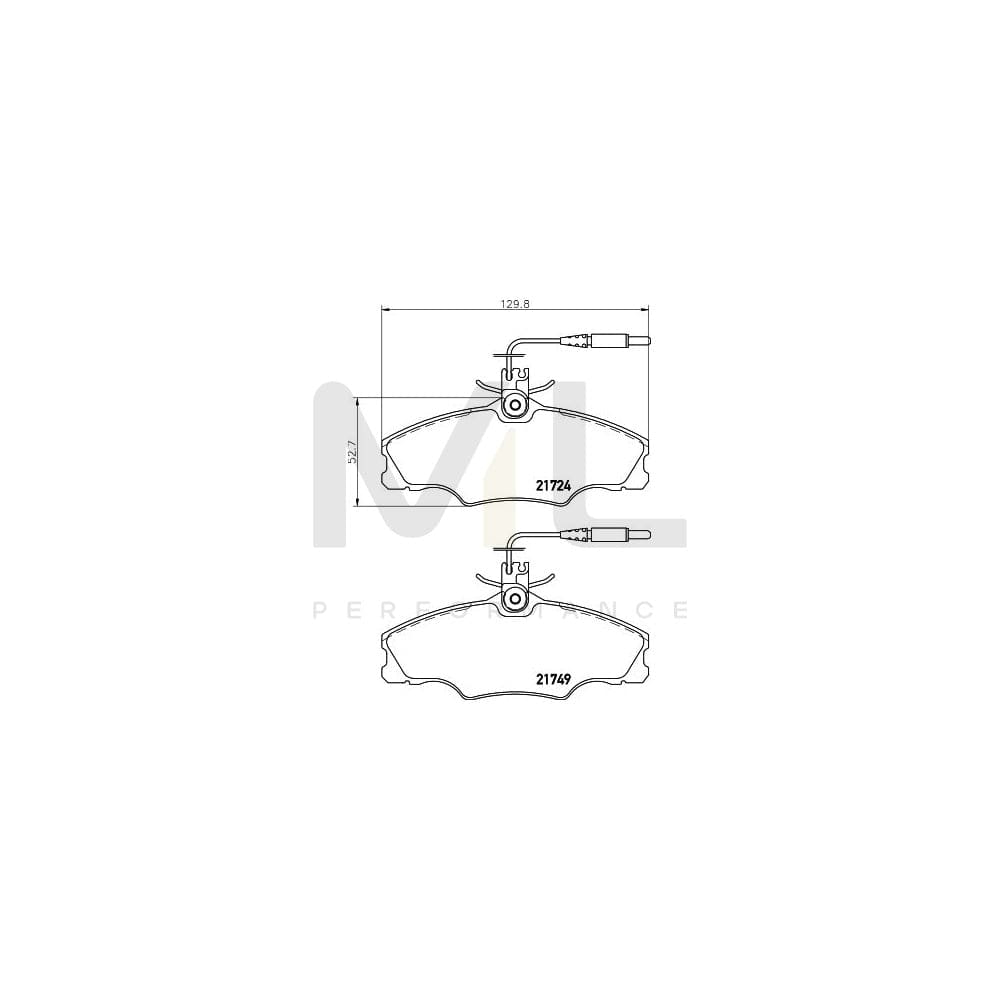 Hella 8DB 355 018-201 Brake Pad Set For Peugeot 406 With Integrated Wear Warning Contact, With Brake Caliper Screws, With Accessories