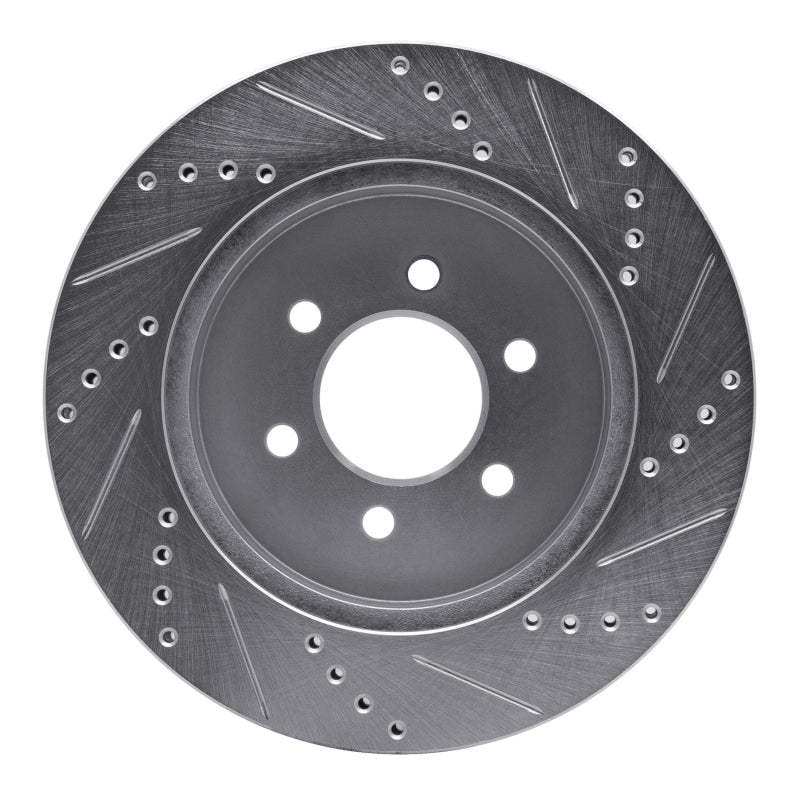 R1 Concepts R1 03-04 Dodge DAKOTA RWD Front Left Drilled & Slotted Silver Brake Rotor