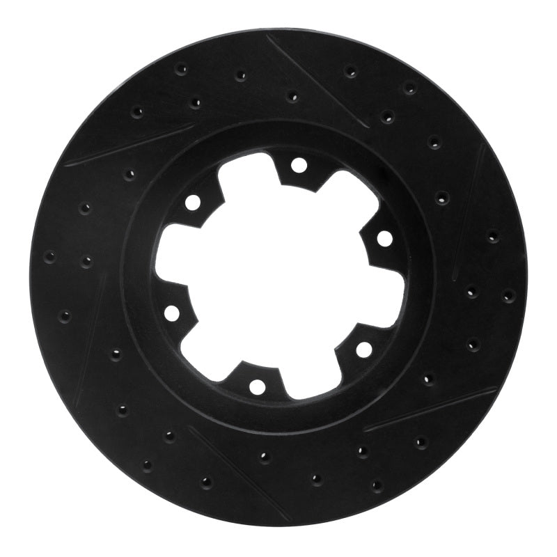 R1 Concepts R1 83-85 Nissan 720 DATSUN Front Left Drilled & Slotted Black Brake Rotor
