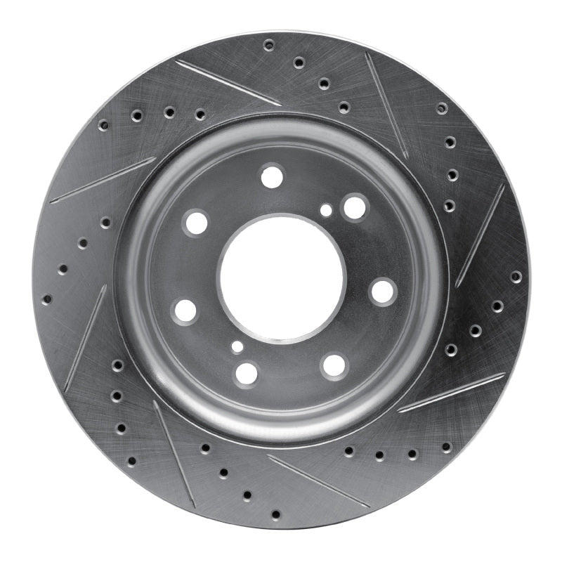 R1 Concepts R1 10-14 Ford F-150 4WD Front Left Drilled & Slotted Silver Brake Rotor