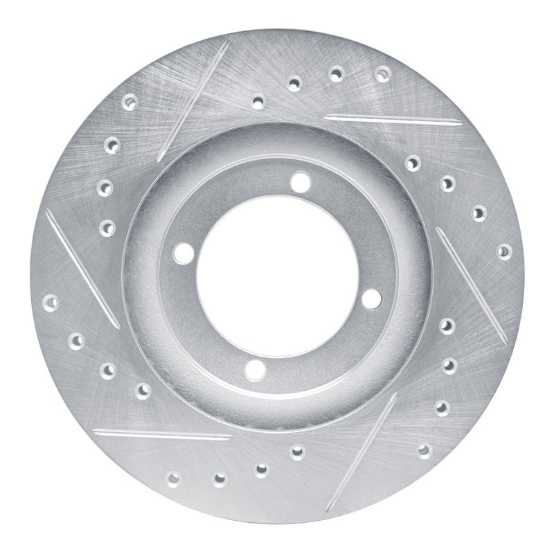 R1 Concepts R1 92-98 Hyundai TIBURON Front Right Drilled & Slotted Silver Brake Rotor