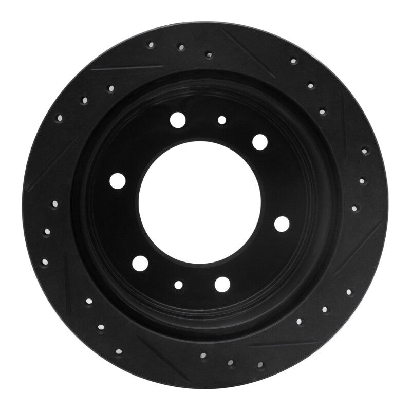 R1 Concepts R1 88-95 Nissan Pathfinder Rear Right Drilled & Slotted Black Brake Rotor