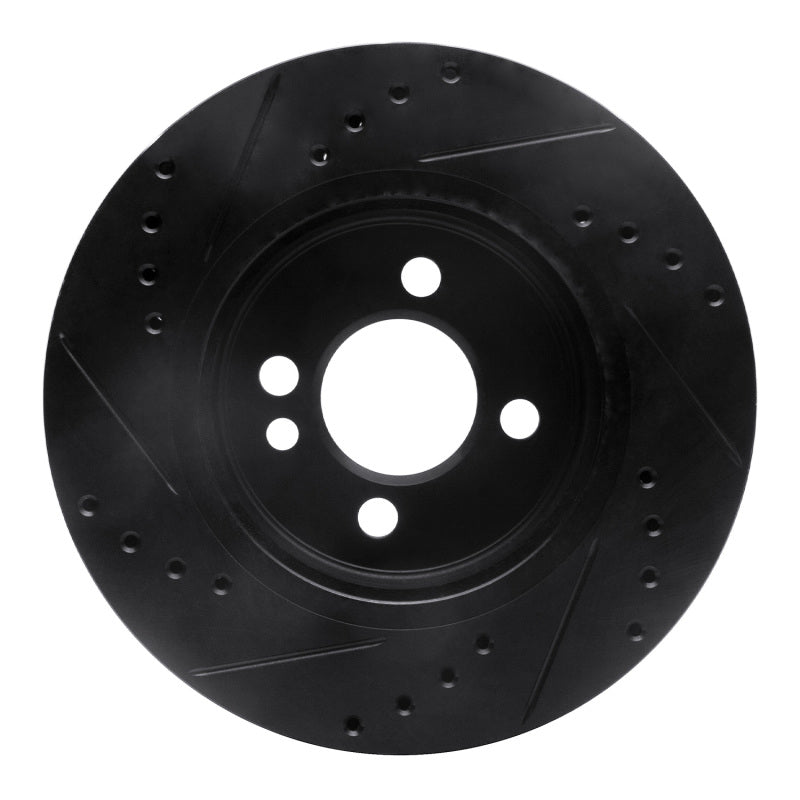 R1 Concepts R1 02-08 Mini Cooper (Excl Clubman) Front Right Drilled & Slotted Black Brake Rotor