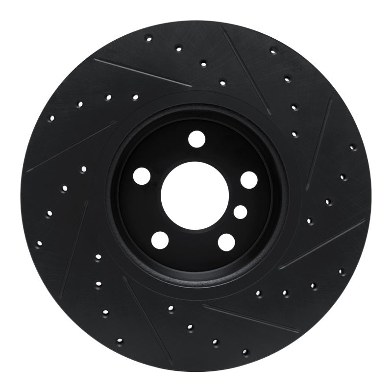 R1 Concepts R1 18-25 BMW 430I xDrive Gran Coupe Front Left Drilled & Slotted Black Brake Rotor